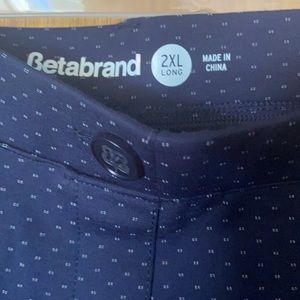 Betabrand 2XL Long Dress Yoga Pants, Blue/White